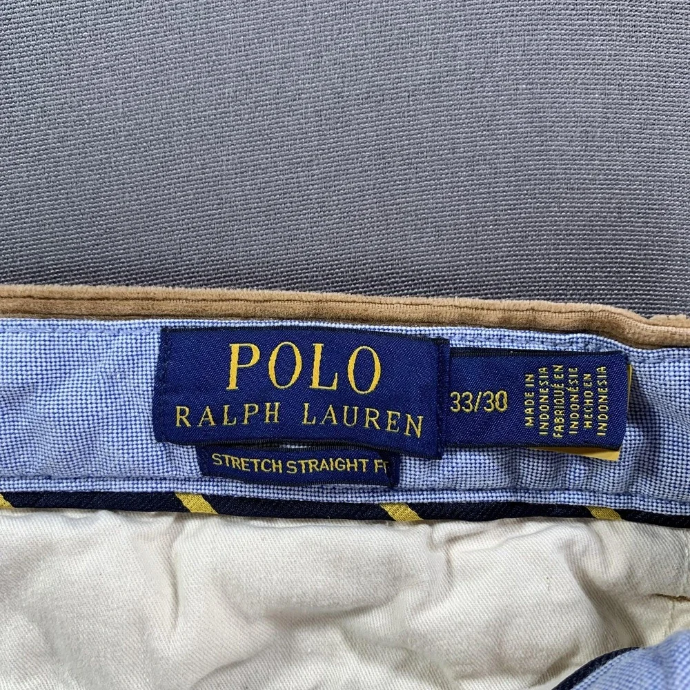 Polo Ralph Lauren Pants Mens 33x30 (33x29) Brown Corduroy Chino Stretch Straight